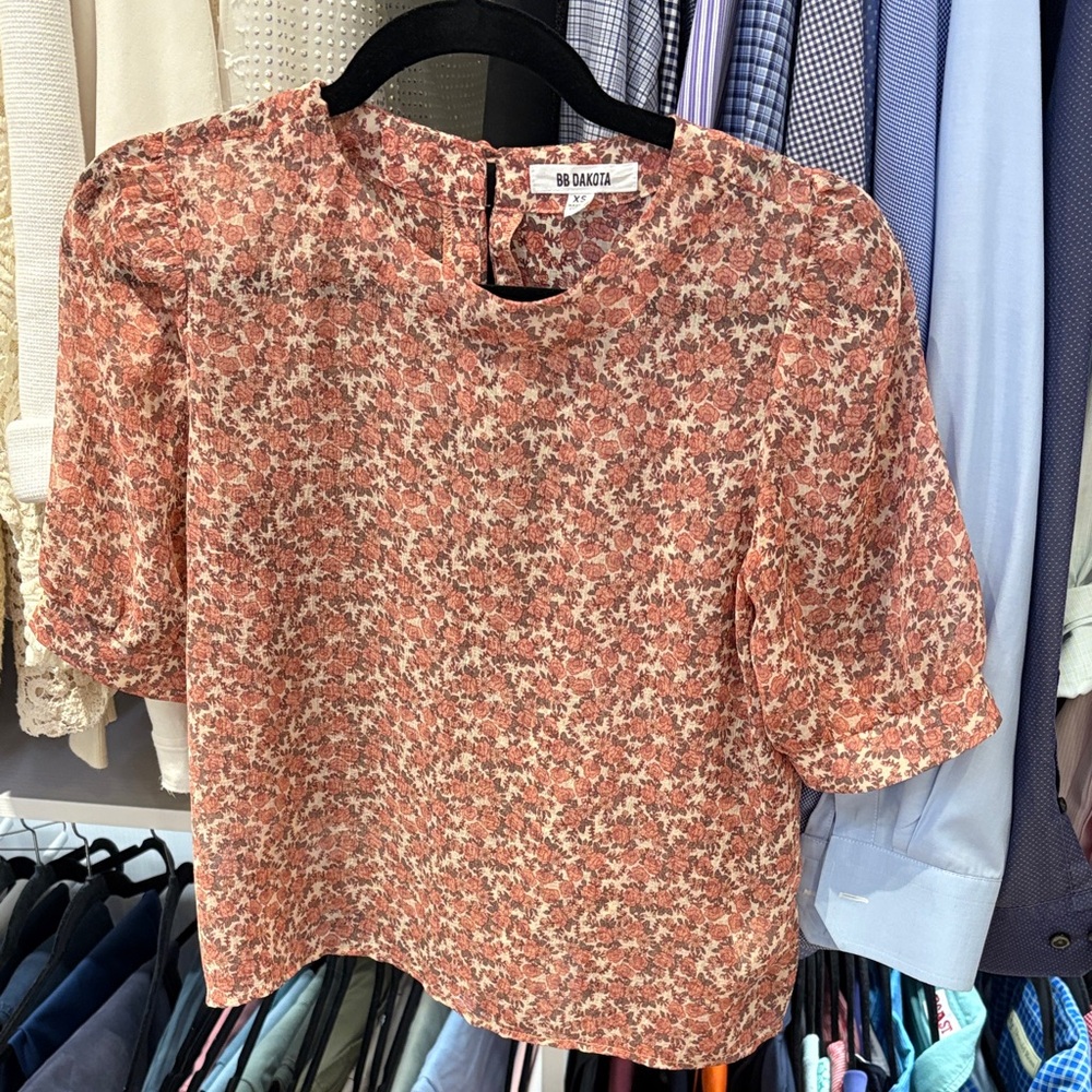 BB Dakota Women's Floral Blouse - Pink and Cream